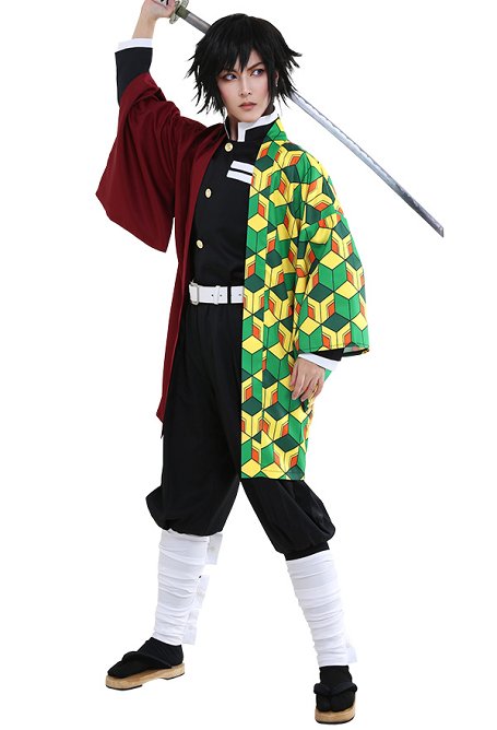 KNY Demon Fighter Water Mizu Bashira Demon Killing Corps Team Uniform Traje de Cosplay de Conjunto Completo