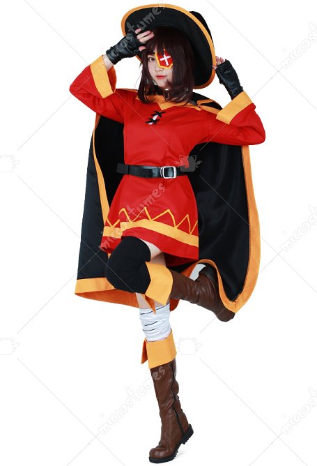 Bendición de Dios de A Fantasy World en este maravilloso traje de Cosplay de Megumin del mundo