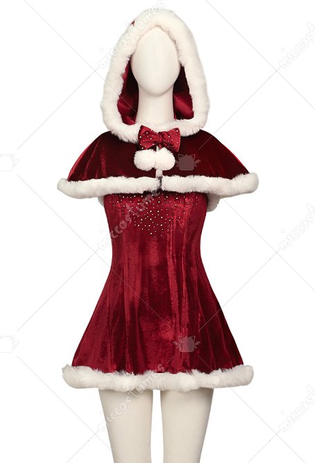 Love Actually Robe rétro de Noël et châle avec coiffe