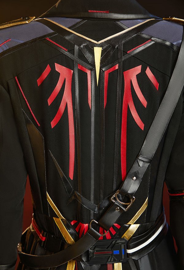 Amor y el espacio profundo Caleb Farspace Coronel Cosplay Disfraz Negro Uniforme Militar Conjunto