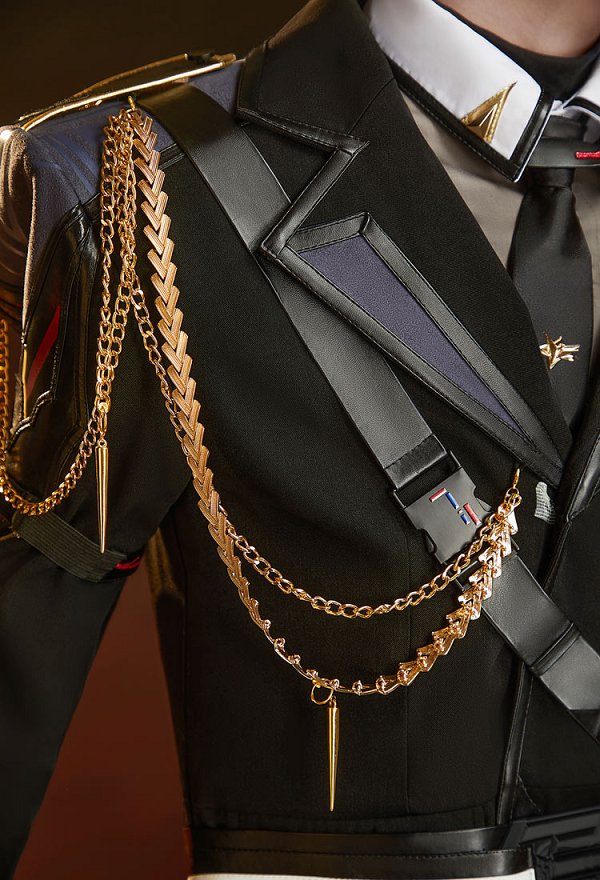 Amor y el espacio profundo Caleb Farspace Coronel Cosplay Disfraz Negro Uniforme Militar Conjunto