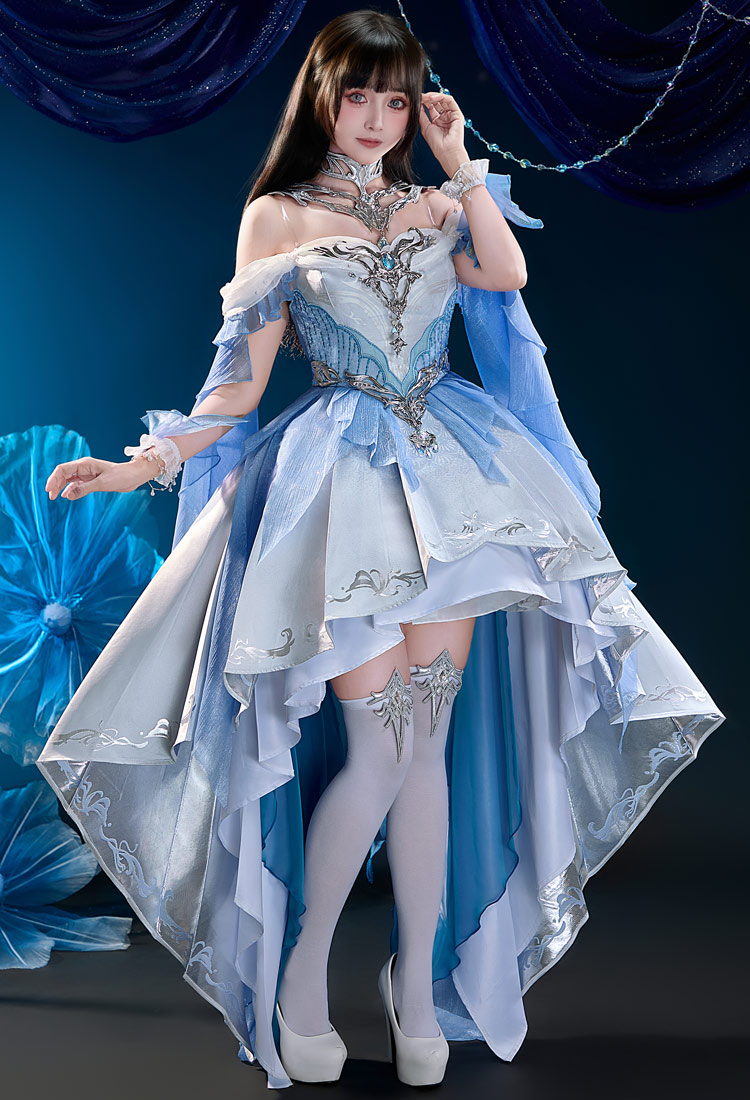 Love and deepspace Hunter Cosplay Vestido con cuello y medias