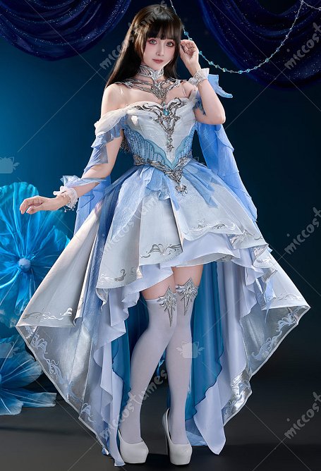 Love and deepspace Hunter Cosplay Vestido con cuello y medias