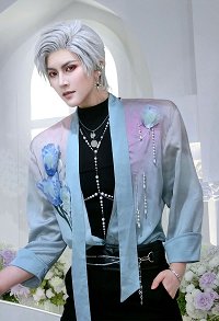Love and Deepspace Sylus Valleydream Bloom Cosplay Costume Shirt with Necklace and Chest Chain