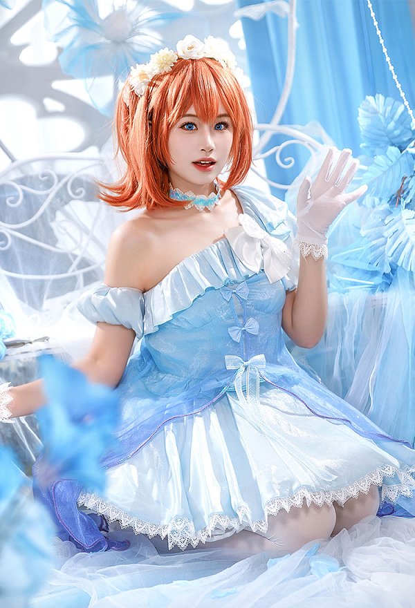 Love Live Honoka Kousaka Cosplay Costume Dress with Sleeves and Gloves