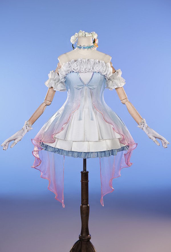 Love Live Kotori Minami Dream's Door Skin Cosplay Kostümkleid mit Kopfschmuck und Blumenkranz