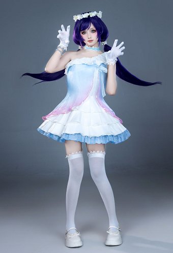 Love Live Nozomi Tojo Dream's Door Cosplay Costume Dress with Hair Band and Choker