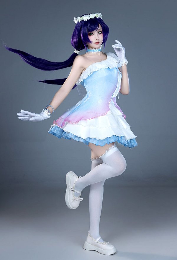 Love Live Nozomi Tojo Dream's Door Cosplay Kostümkleid mit Haarband und Choker Love Live Nozomi Tojo Dream's Door Cosplay Kostümkleid mit Haarband und Choker