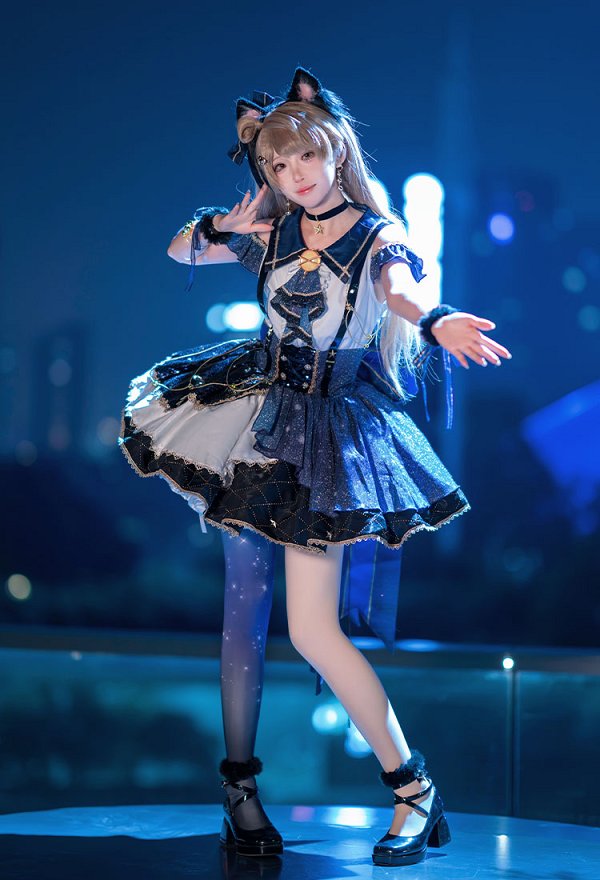 Love Live Kotori Minami Sternenkatze Cosplay Kostümkleid mit Taillenkette und Choker Love Live Kotori Minami Sternenkatze Cosplay Kostümkleid mit Taillenkette und Choker