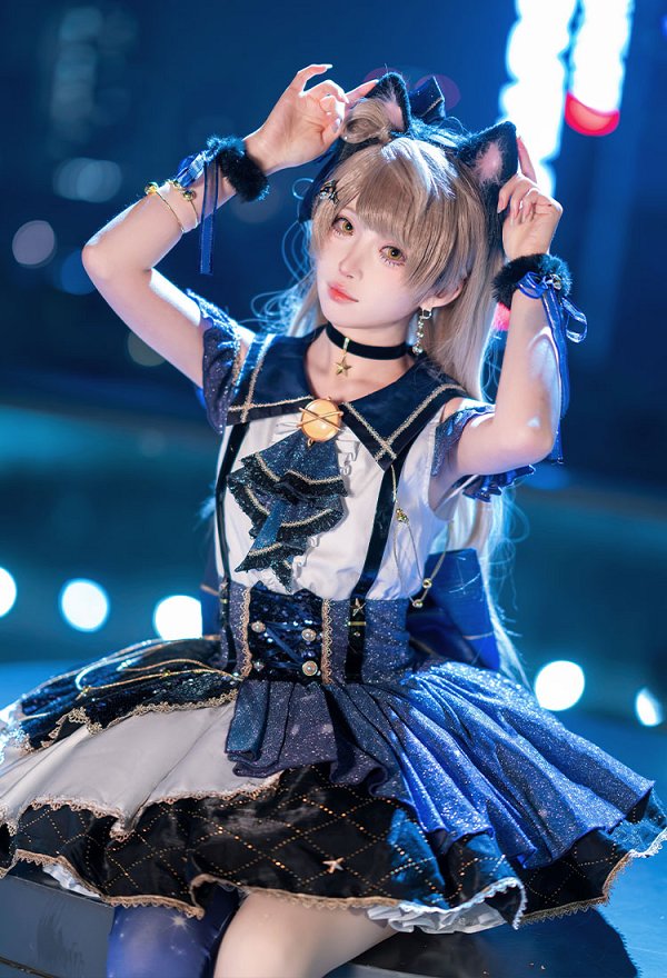 Love Live Kotori Minami Sternenkatze Cosplay Kostümkleid mit Taillenkette und Choker Love Live Kotori Minami Sternenkatze Cosplay Kostümkleid mit Taillenkette und Choker