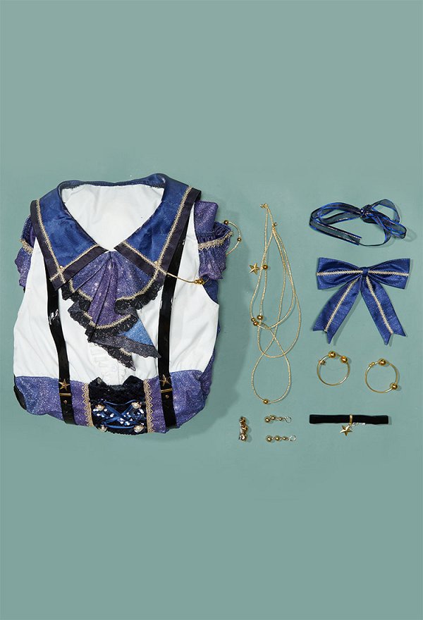 Love Live Kotori Minami Sternenkatze Cosplay Kostümkleid mit Taillenkette und Choker Love Live Kotori Minami Sternenkatze Cosplay Kostümkleid mit Taillenkette und Choker