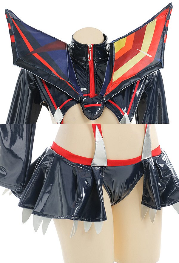 Kill la Kill Ryuko Matoi Hollow Out Bodysuit Cosplay Costume con Alas y Medias