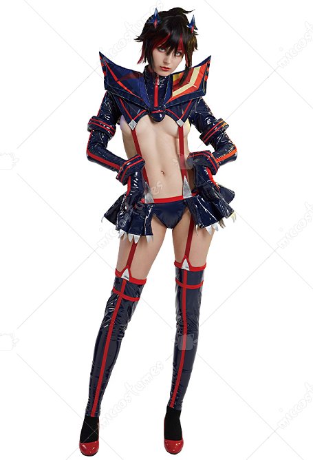 Kill la Kill Ryuko Matoi Hollow Out Bodysuit Cosplay Costume con Alas y Medias