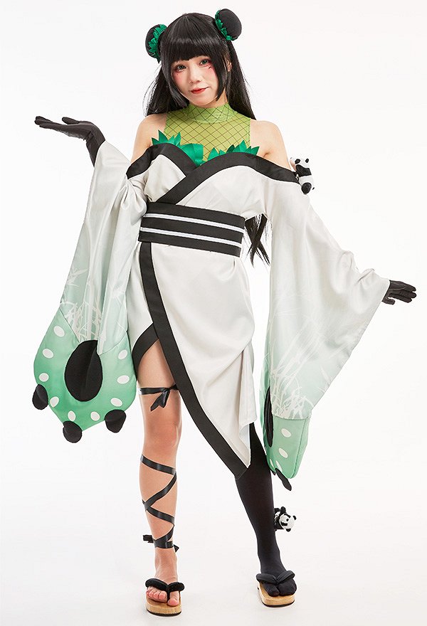 Robe Lolita Kimono de Style Japonais avec Accessoire de Panda
