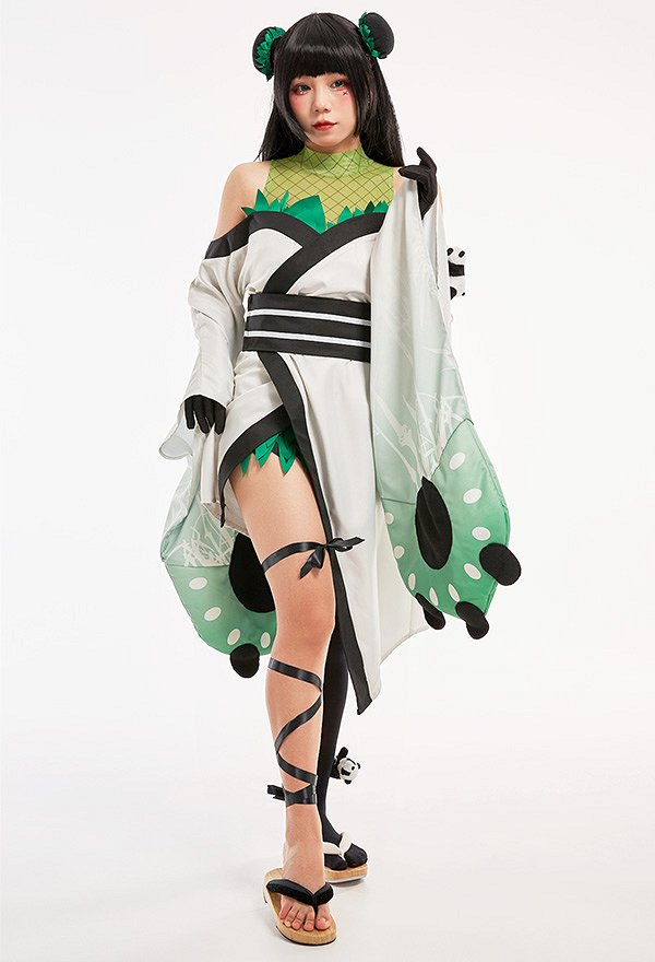 Robe Lolita Kimono de Style Japonais avec Accessoire de Panda