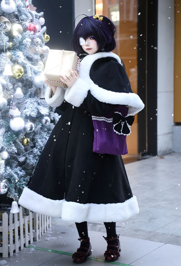 Love, Chunibyo & Other Delusions Takanashi Rikka Cosplay Kostüm Wintermantel Umhang mit Augenmaske Tasche Love, Chunibyo & Other Delusions Takanashi Rikka Cosplay Kostüm Wintermantel Umhang mit Augenmaske Tasche