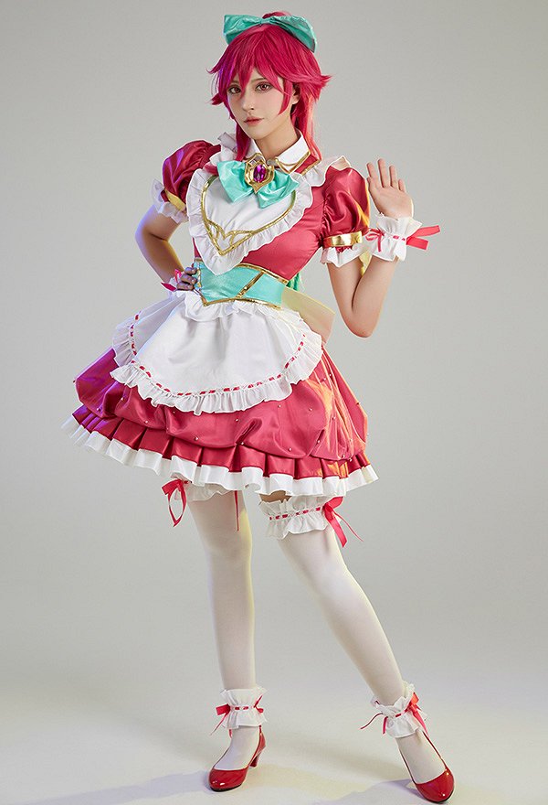 LOL Cafe Cuties Sivir Cosplay Costume Maid Dress with Complete Accessories