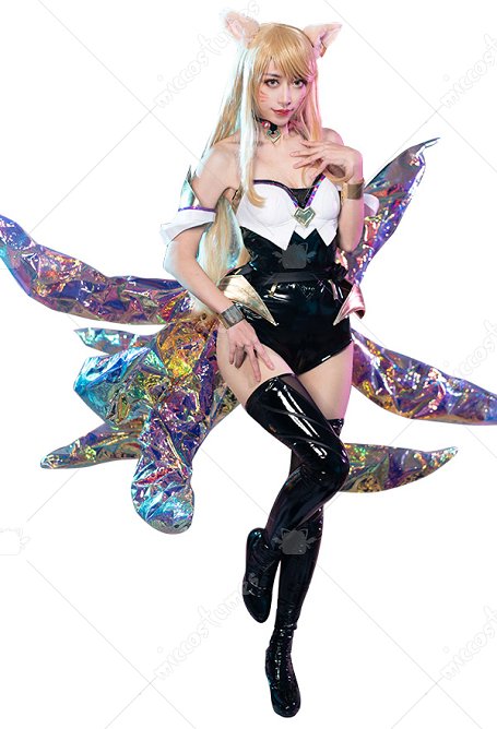 LOL POP_STARS Pop Fille Ahri Traje de Cosplay Leotardo con Orejas de Zorro
