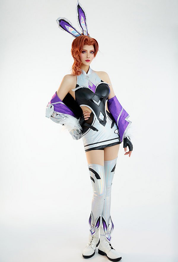 LOL Costume de Cosplay Miss Fortune Robe Veste Shorts Set Style Bunny Girl Combat avec Accessoires
