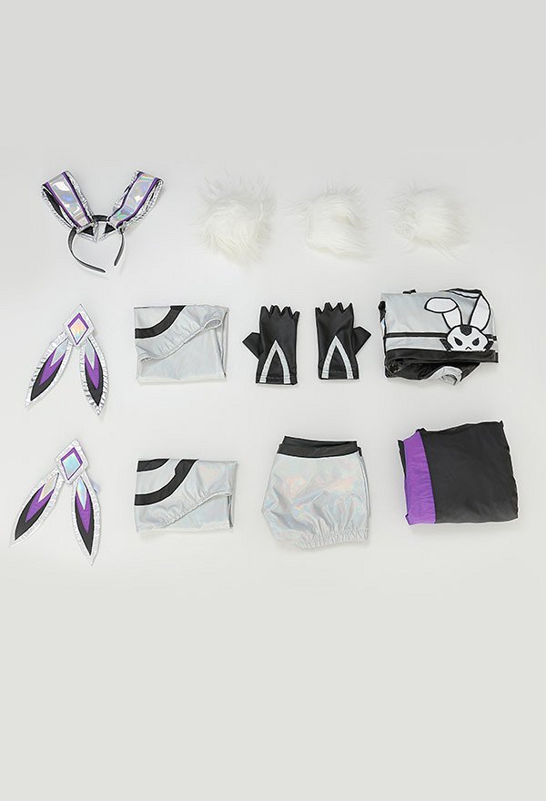 LOL Costume de Cosplay Miss Fortune Robe Veste Shorts Set Style Bunny Girl Combat avec Accessoires