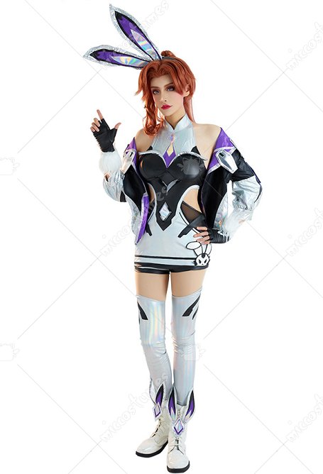 LOL Costume de Cosplay Miss Fortune Robe Veste Shorts Set Style Bunny Girl Combat avec Accessoires