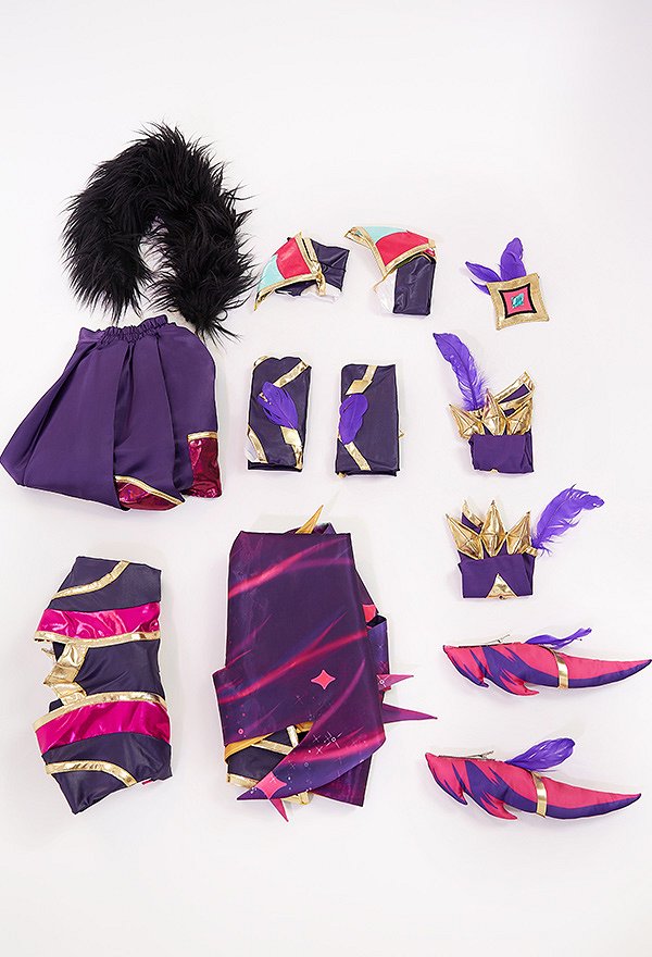 Star Guardian Xayah Cosplay Game Ohr Umhang Handschuhe Socken Zubehör Set Cosplay Kostüm