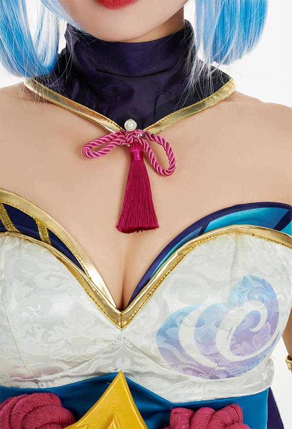 LOL Spirit Blossom Evelynn Cosplay Costume Strapless Tube Top and Shorts with Sleeves and Socks LOL Spirit Blossom Evelynn Cosplay Costume Strapless Tube Top and Shorts with Sleeves and Socks