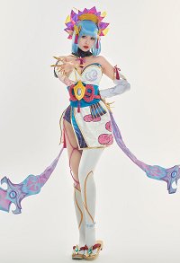 LOL Spirit Blossom Evelynn Cosplay Costume Strapless Tube Top and Shorts with Sleeves and Socks