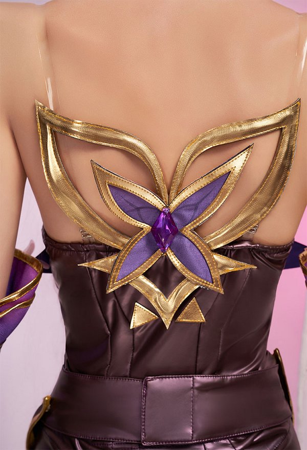 LOL Katarina Faerie Court Skins Cosplay Costume Top and Pants with Sleeves and Belt