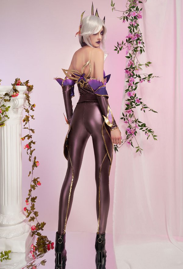 LOL Katarina Faerie Court Skins Cosplay Costume Top and Pants with Sleeves and Belt