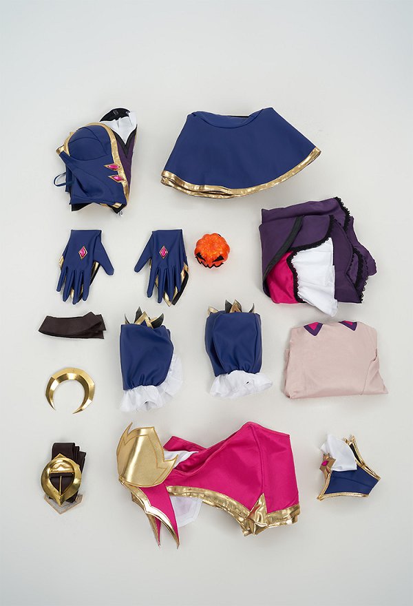 LOL Miss Fortune Bewitching Skin Cosplay Costume Top and Skirt with Hat and Gloves LOL Miss Fortune Bewitching Skin Cosplay Costume Top and Skirt with Hat and Gloves