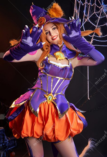 LOL Costume de Cosplay Neeko Costume de Sorcière Sexy Gunslinger avec Accessoires pour Femme