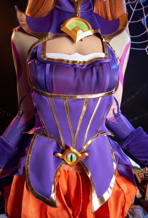 LOL Neeko Bewitching Skin Cosplay Costume Top and Shorts Set with Hat and Gloves