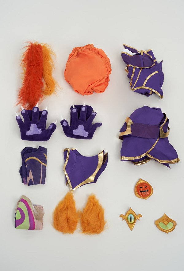 LOL Neeko Bewitching Skin Cosplay Costume Top and Shorts Set with Hat and Gloves