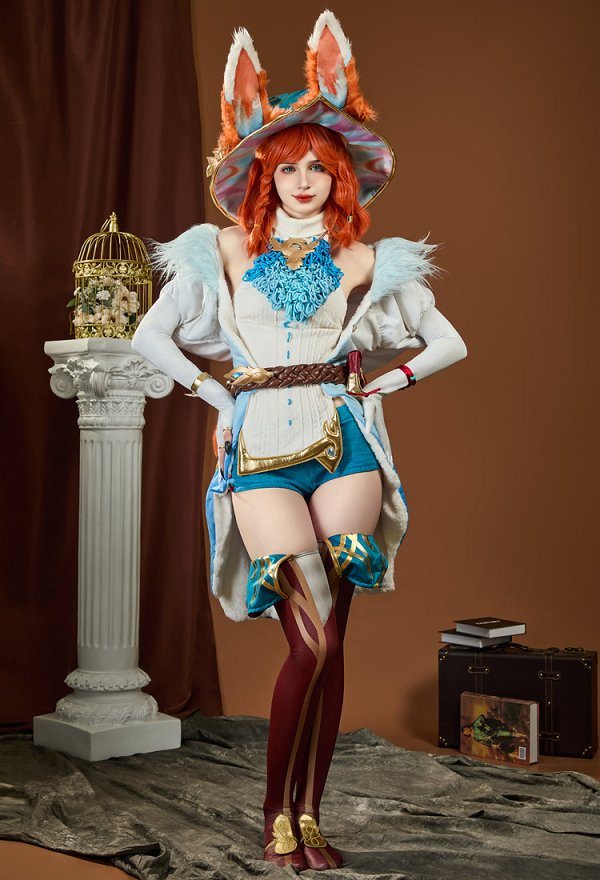 LOL Aurora Costume de Cospaly Pull et veste avec pantalon et oreilles