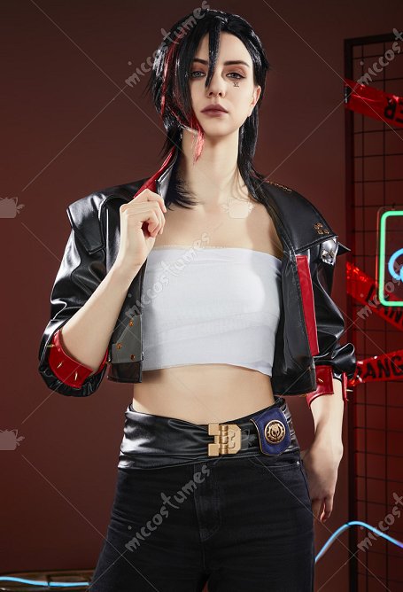 Arcane LOL Vi Chaqueta de disfraz de cosplay con cinturón