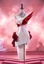 LoL Ahri K/DA Firestarter Skin Cosplay Kostüm weiß-rotes Kleid mit Plüschschwanz