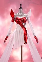 LoL Evelynn K/DA Firestarter Skin Cosplay Kostüm weiß-rotes Kleid mit Ärmeln und Handschuhen LoL Evelynn K/DA Firestarter Skin Cosplay Kostüm weiß-rotes Kleid mit Ärmeln und Handschuhen