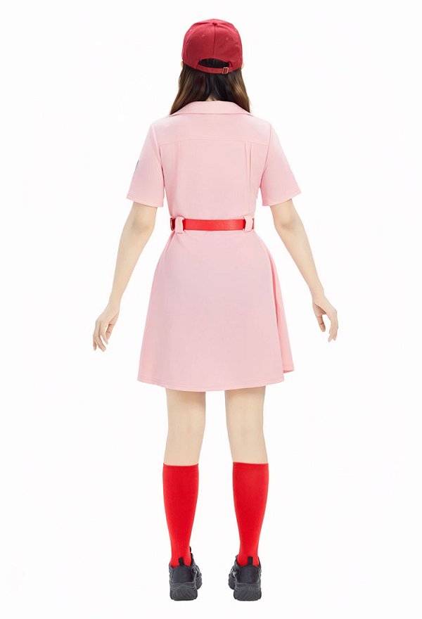Halloween A League of Their Own Pink Uniforme de baseball avec casquette et ceinture