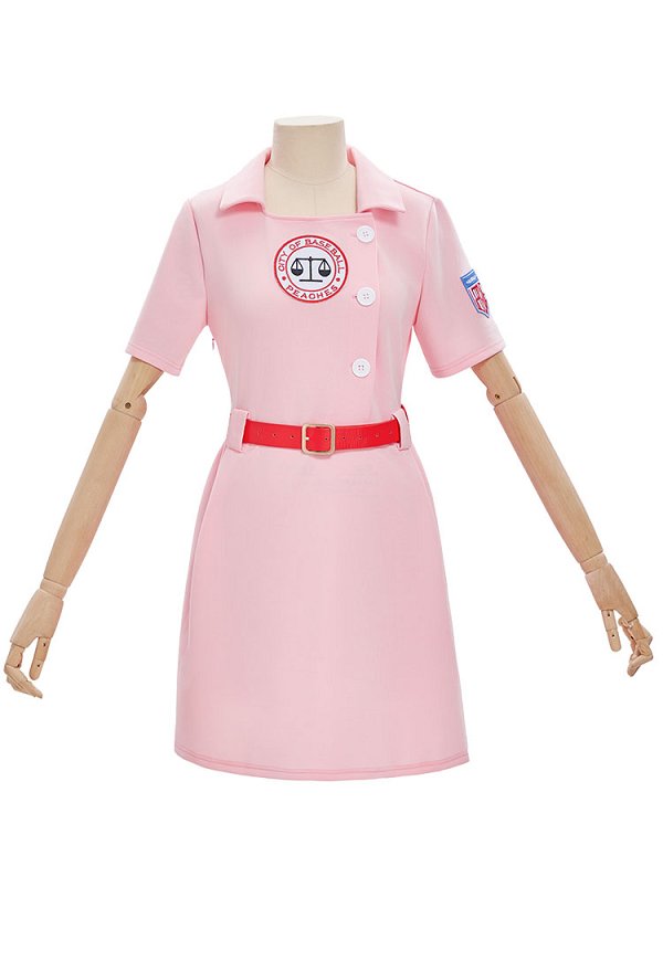Halloween A League of Their Own Pink Uniforme de baseball avec casquette et ceinture
