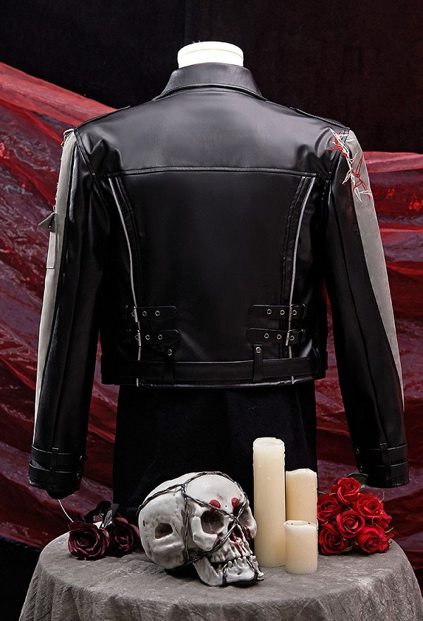 Love and deepspace Sylus Disfraz de Cosplay Chaqueta de cuero con cinturón
