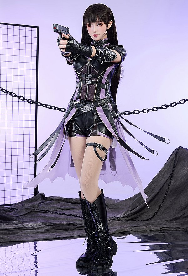 Love and deepspace Nightwalker Cosplay Costume Top and Shorts with Gloves