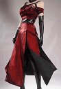 Love and deepspace Cosplay Costume Red Dress Suit with Leather Stockings and Chest Straps