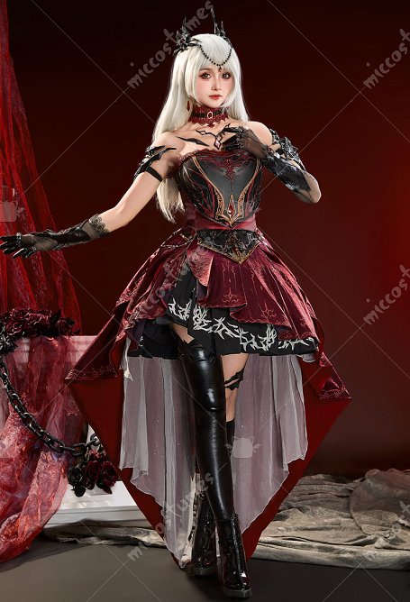 Amor y el espacio profundo Cosplay Traje MC Combate Trajes Escarlata Pasión Abysm Soberano Top Falda Conjunto