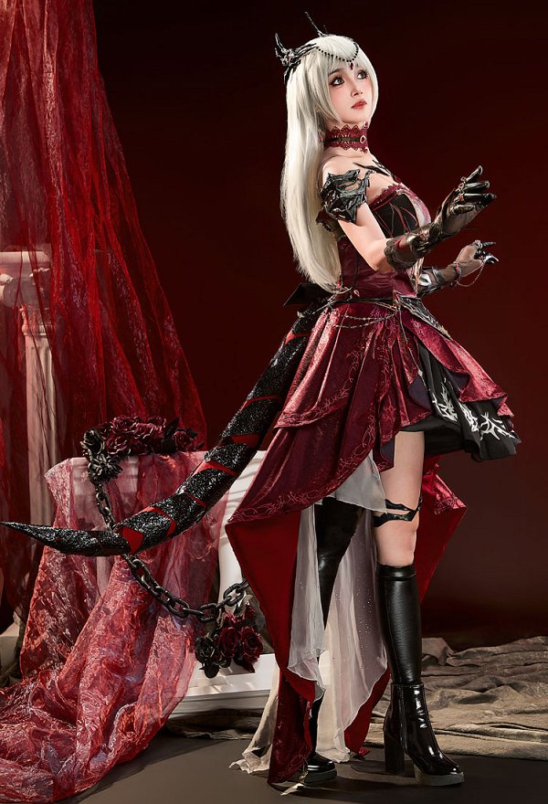 Love and deepspace Cosplay Kostüm MC Kampf Outfits Scarlet Passion Abysm Sovereign Top Rock Set Love and deepspace Cosplay Kostüm MC Kampf Outfits Scarlet Passion Abysm Sovereign Top Rock Set