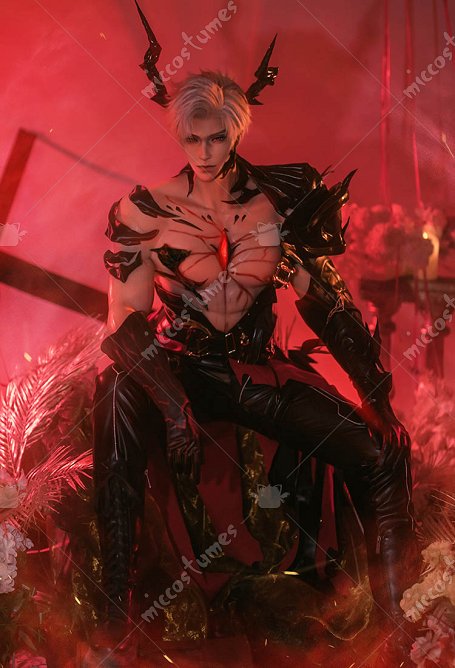 El amor y el espacio profundo Sylus Abisal Soberano Cosplay Disfraz de Juego Completo Pantalones con Hombro Armaduras