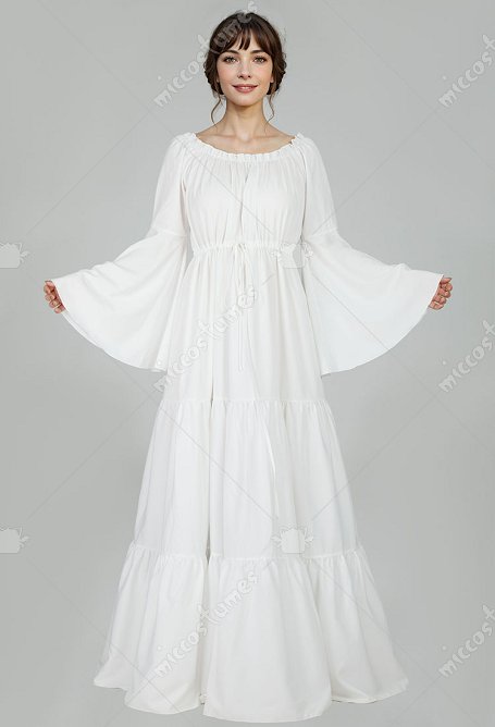 Disfraz de Cosplay Elegante Vestido Medieval de Mangas Acampanadas con Corsé y Orejas