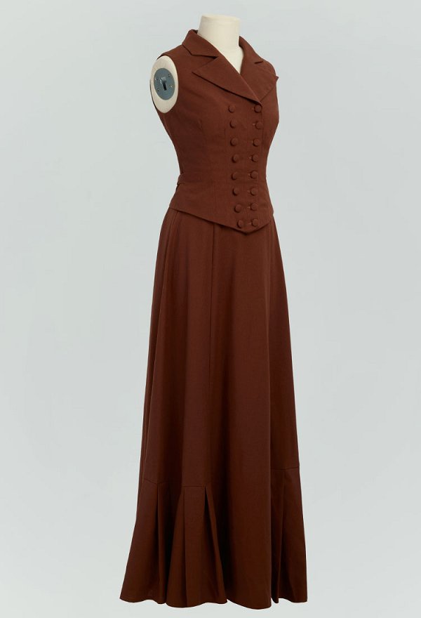 Gibson Girl Suit Vintage Vest with Half Length Skirt Renaissance Medieval Waistcoat Skirt Set Costume