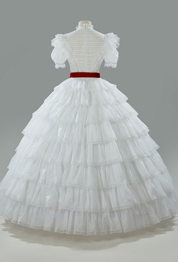 Rococo Vintage Ball Gown Set Women Retro Costume Top and Skirt with Belt Brooch