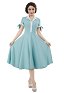 1950s Peter Pan vintage Vestido de cóctel de verano de manga corta y cuello